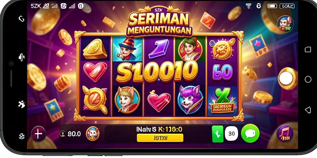 Screenshot gameplay 5ZK menampilkan putaran Slot yang mendebarkan.