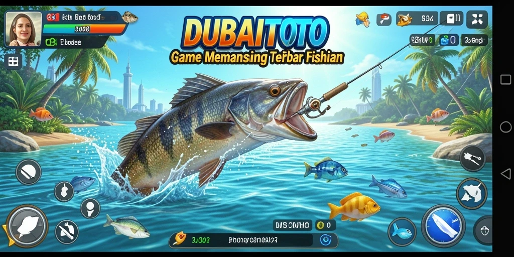 Tampilan gameplay memancing yang seru di DUBAITOTO.