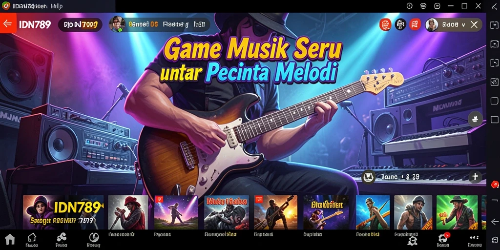 Screenshot gameplay IDN789 yang menampilkan keseruan bermain musik.