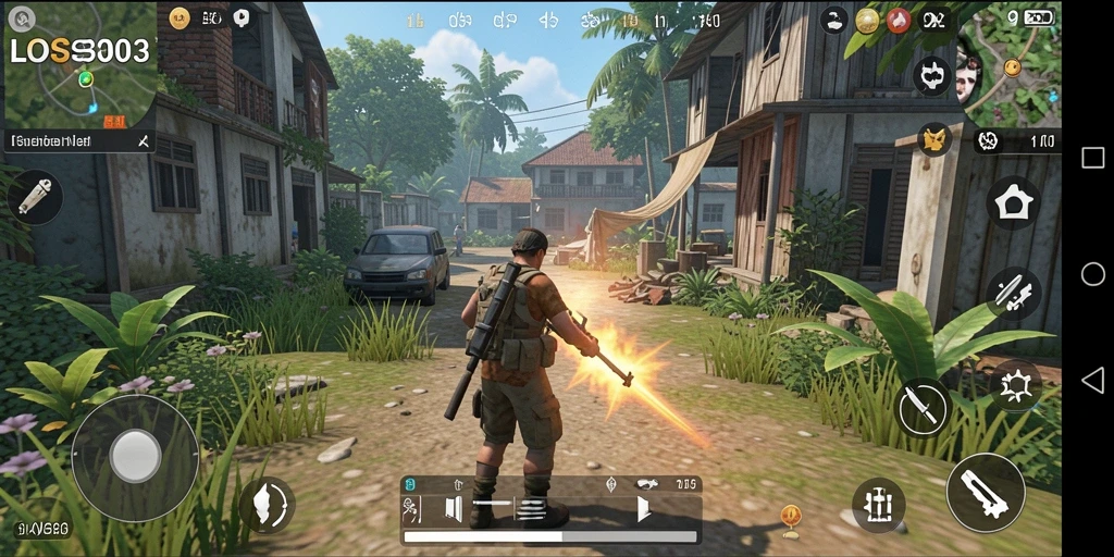 Screenshot gameplay menunjukkan para karakter berinteraksi dengan lingkungan.