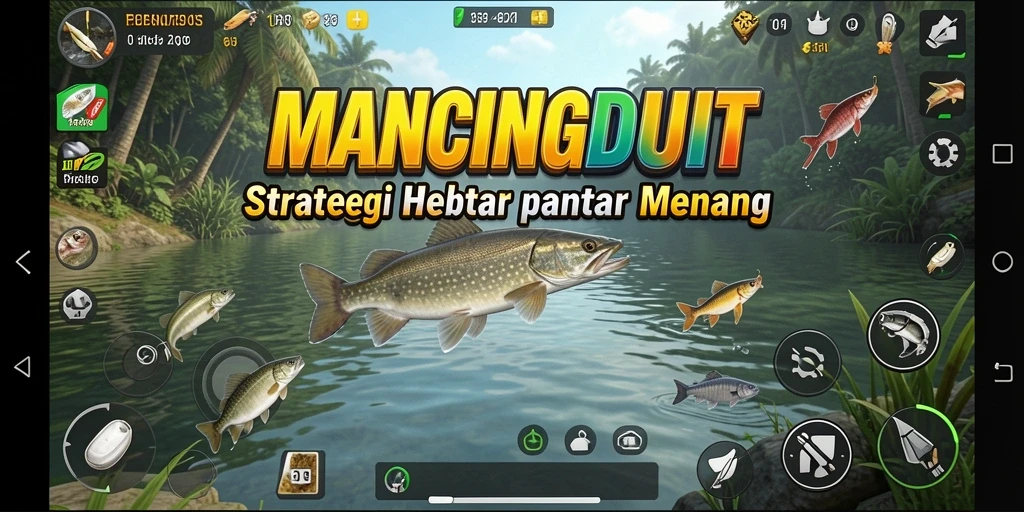Tampilan menarik dari gameplay MANCINGDUIT menunjukkan strategi memancing yang menantang.