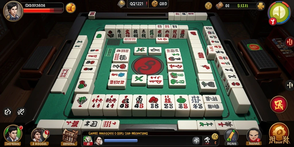Tampilan menawan dari gameplay Mahjong di QQ1221.