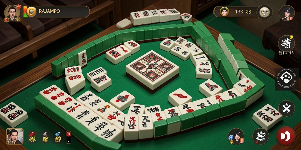 Screenshot RAJAMPO menampilkan gameplay Mahjong yang menarik dan menyenangkan.