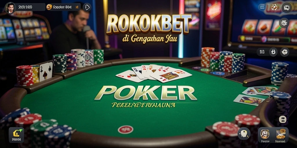 Tampilan gameplay poker yang mendebarkan di ROKOKBET.