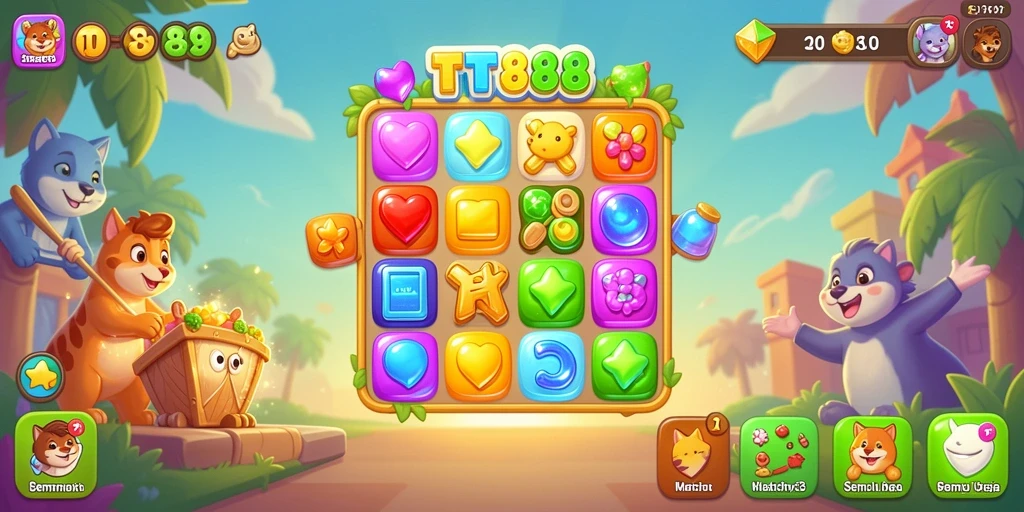 Tampilan gameplay TTT888 yang memukau dalam kategori Match-3.